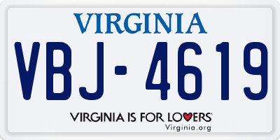 VA license plate VBJ4619