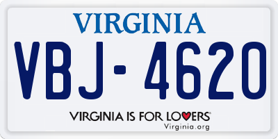 VA license plate VBJ4620