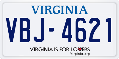 VA license plate VBJ4621