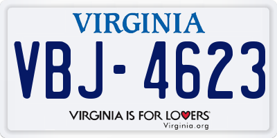 VA license plate VBJ4623