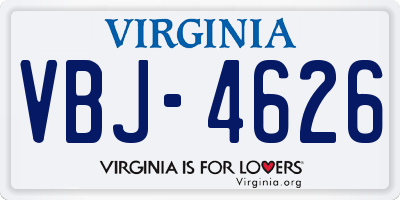 VA license plate VBJ4626