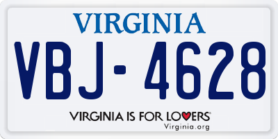VA license plate VBJ4628