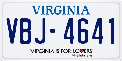 VA license plate VBJ4641