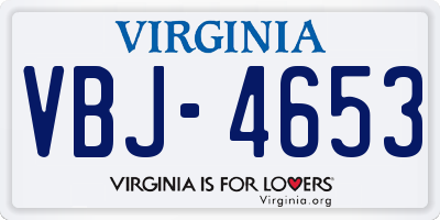 VA license plate VBJ4653