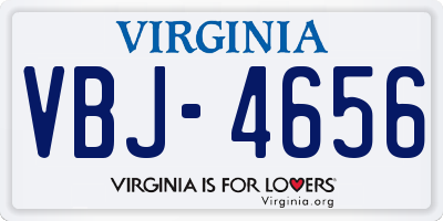 VA license plate VBJ4656