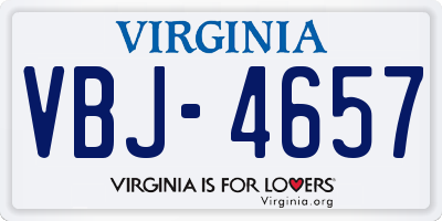 VA license plate VBJ4657