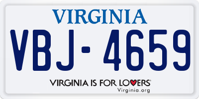 VA license plate VBJ4659