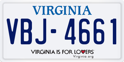 VA license plate VBJ4661