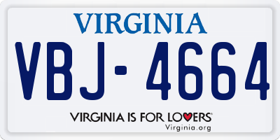 VA license plate VBJ4664