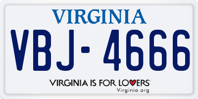 VA license plate VBJ4666