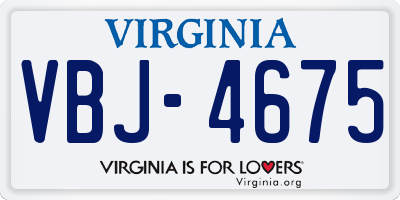 VA license plate VBJ4675