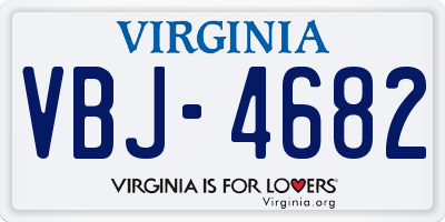 VA license plate VBJ4682