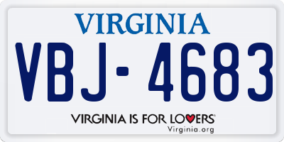 VA license plate VBJ4683