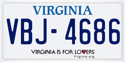VA license plate VBJ4686