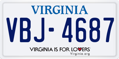 VA license plate VBJ4687