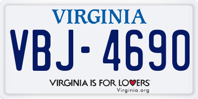 VA license plate VBJ4690