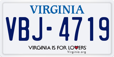 VA license plate VBJ4719