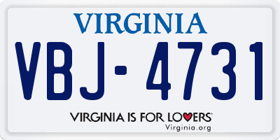 VA license plate VBJ4731