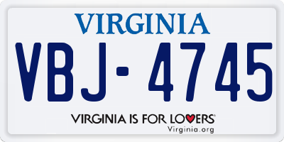 VA license plate VBJ4745