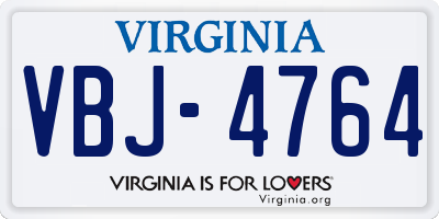 VA license plate VBJ4764