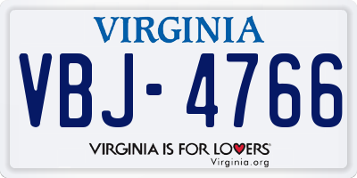 VA license plate VBJ4766
