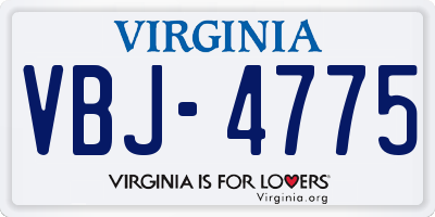 VA license plate VBJ4775
