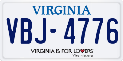 VA license plate VBJ4776