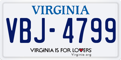 VA license plate VBJ4799
