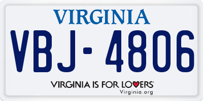 VA license plate VBJ4806
