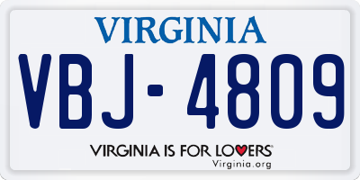VA license plate VBJ4809