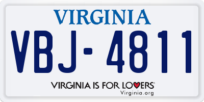 VA license plate VBJ4811