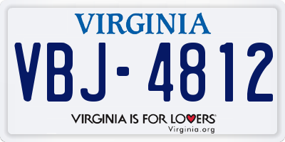 VA license plate VBJ4812