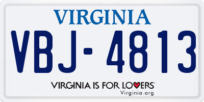 VA license plate VBJ4813