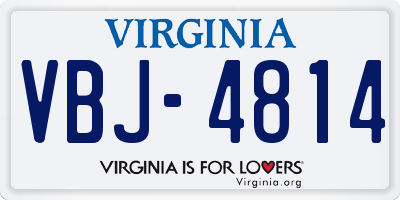 VA license plate VBJ4814