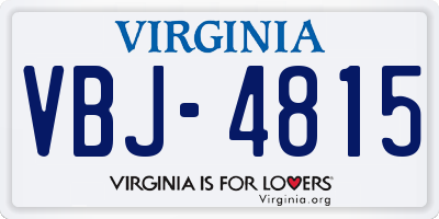 VA license plate VBJ4815