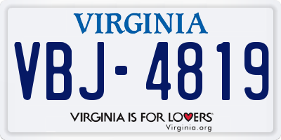 VA license plate VBJ4819