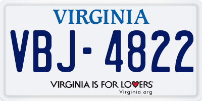 VA license plate VBJ4822