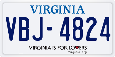 VA license plate VBJ4824