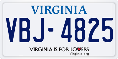 VA license plate VBJ4825