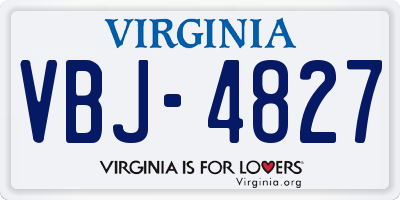 VA license plate VBJ4827