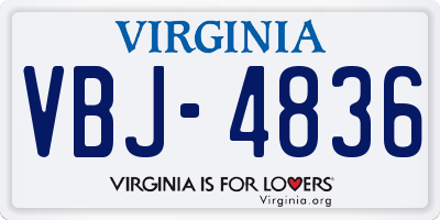 VA license plate VBJ4836