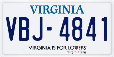VA license plate VBJ4841