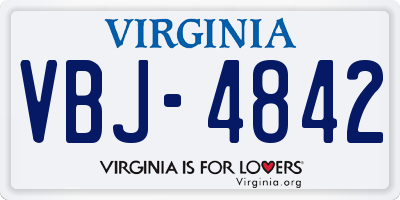 VA license plate VBJ4842