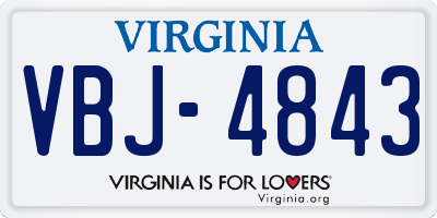 VA license plate VBJ4843