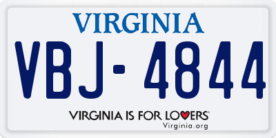VA license plate VBJ4844