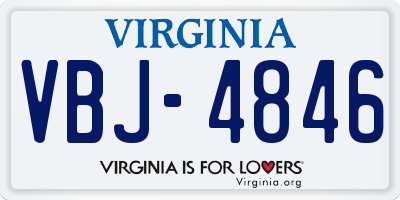 VA license plate VBJ4846