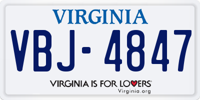 VA license plate VBJ4847