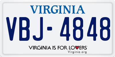 VA license plate VBJ4848
