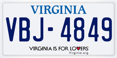 VA license plate VBJ4849