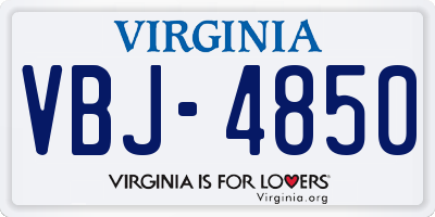 VA license plate VBJ4850